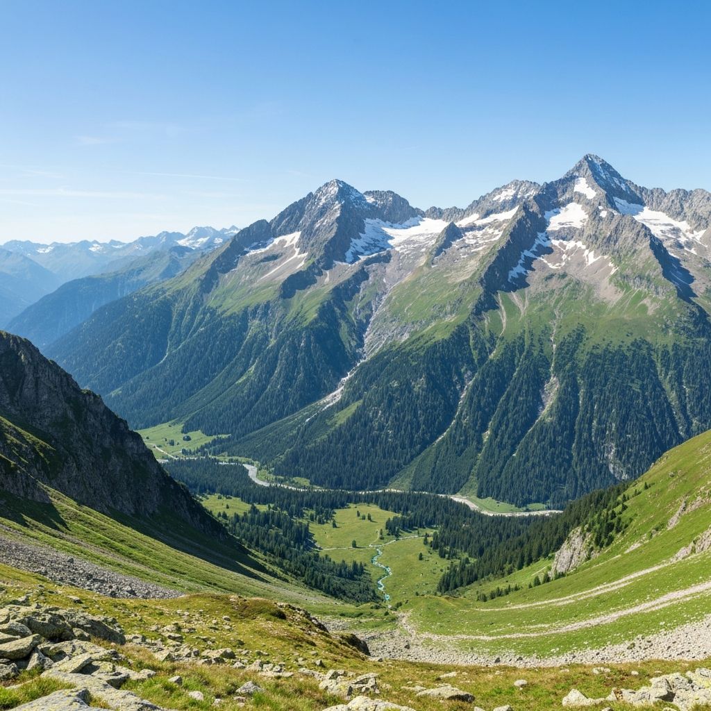 Mountain landscape representing natural wellness